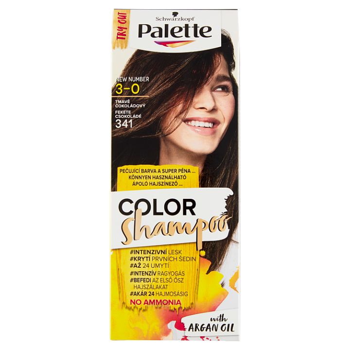 E-shop Schwarzkopf Palette Color Shampoo barva na vlasy Tmavě Čokoládový 3-0 (341)