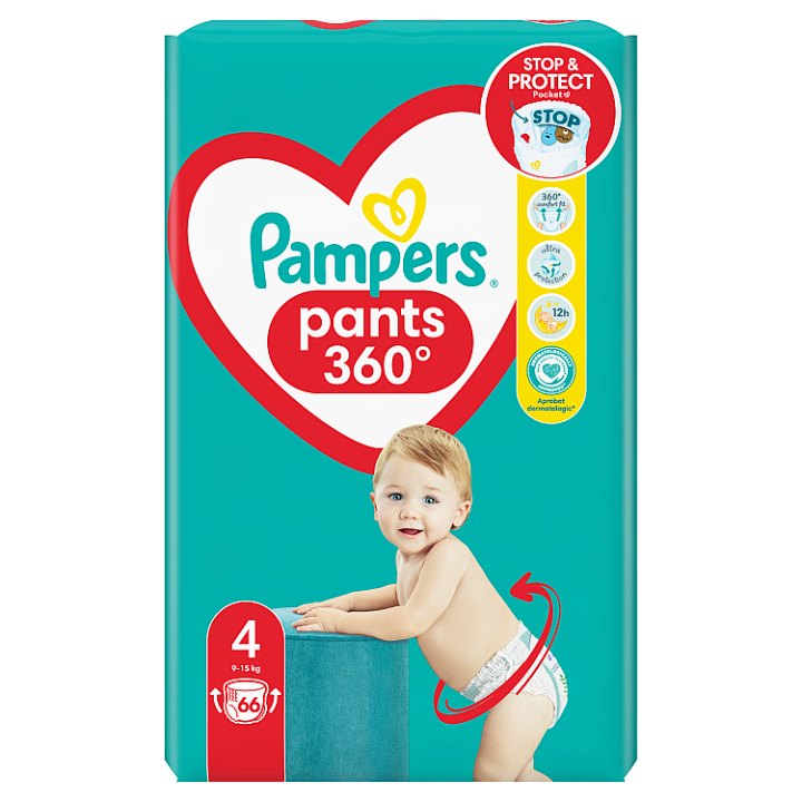 Pampers Pants Plenkové Kalhotky Velikost 4, 66 Kusů, 9kg-15kg