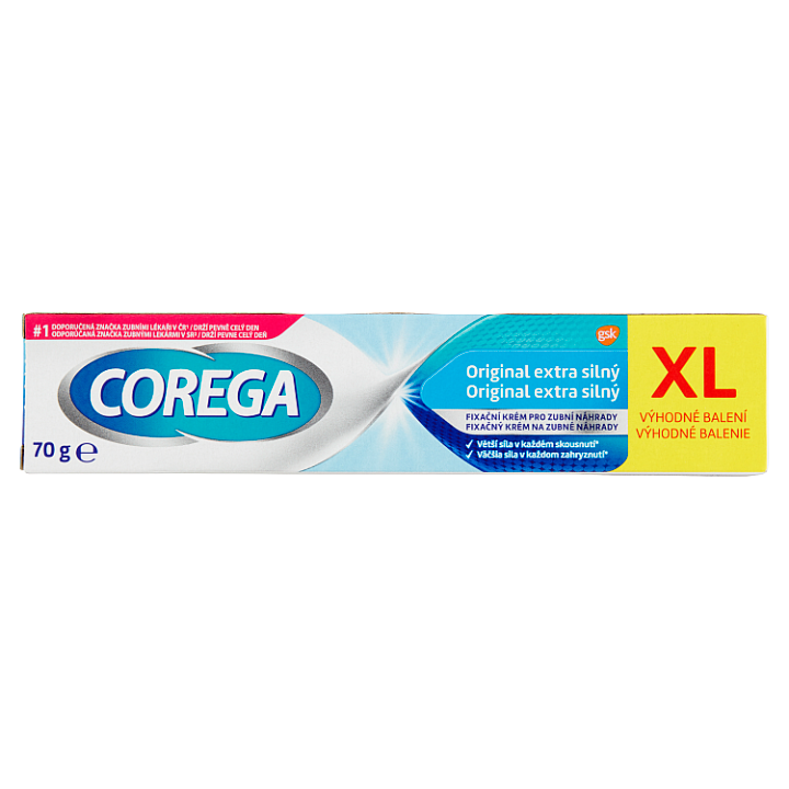 E-shop Corega Fixační krém Original XL extra silný pro pevnou fixaci zubní náhrady, 70g