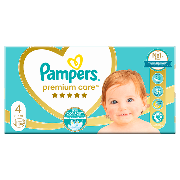 PAMPERS Premium Care 4 MAXI 9-14 kg 104 kusů