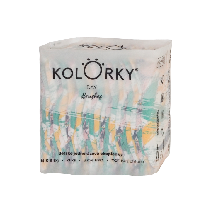 KOLORKY DAY jednorázové eko plenky štětce - M (5-8 kg), 21 ks