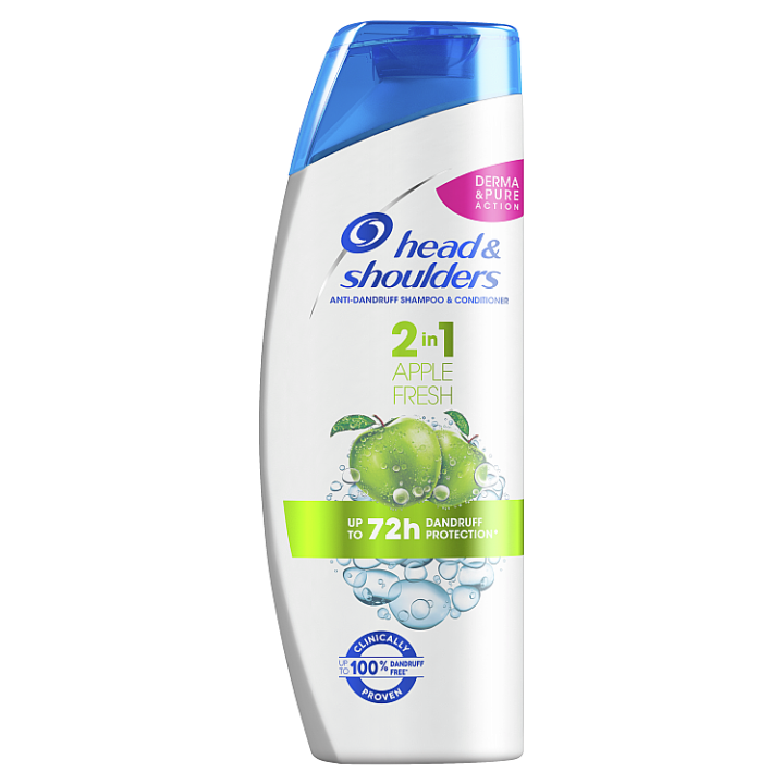 Fotografie Head & Shoulders Apple Fresh 2v1, Šampon proti lupům 360 ml