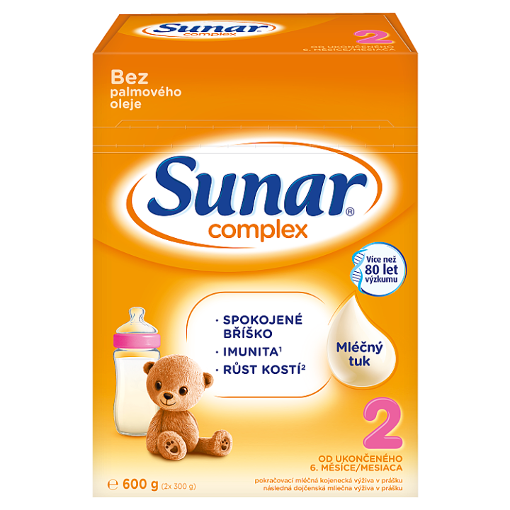 Sunar Complex 2 pokračovací kojenecké mléko 2 x 300g (600g)