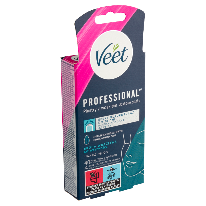 E-shop Veet Professional voskové pásky obličej 40 ks