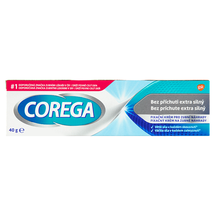Corega Fixační krém Original extra silný pro pevnou fixaci zubní náhrady, bez příchuti, 40g