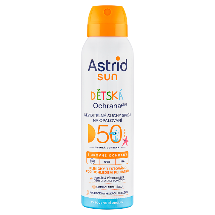 E-shop Astrid Sun Dětský neviditelný suchý sprej na opalování SPF 50 150ml