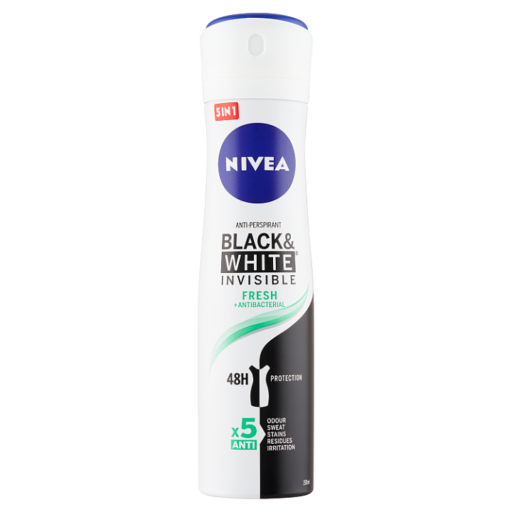 E-shop Nivea Black & White Invisible Fresh Sprej antiperspirant 150ml