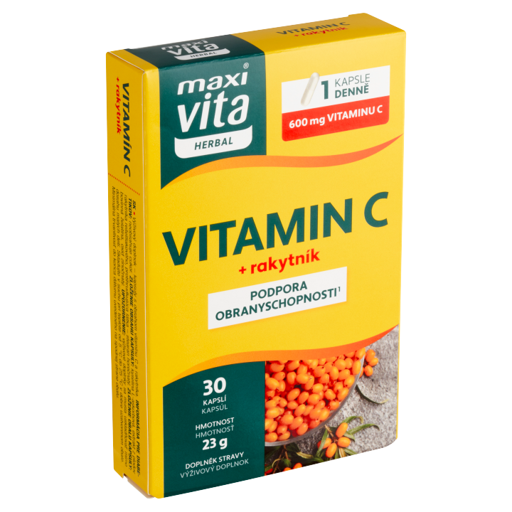 E-shop Maxi Vita Herbal Vitamin C + rakytník 30 kapslí 23g