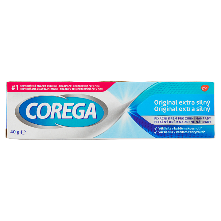 E-shop Corega Fixační krém Original extra silný pro pevnou fixaci zubní náhrady, 40g