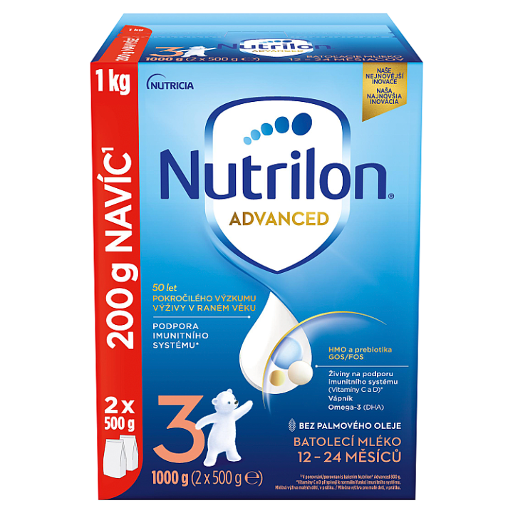 Nutrilon 3 Advanced batolecí mléko 12 - 24 měsíců 3 x 1000g