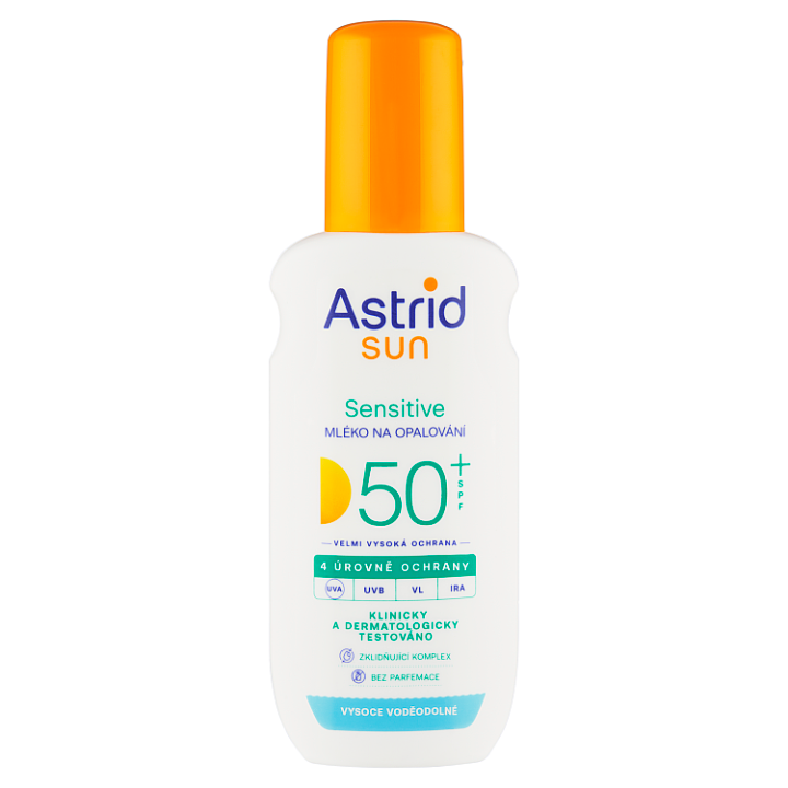 E-shop Astrid Sun Sensitive mléko na opalování ve spreji SPF 50+ 150ml