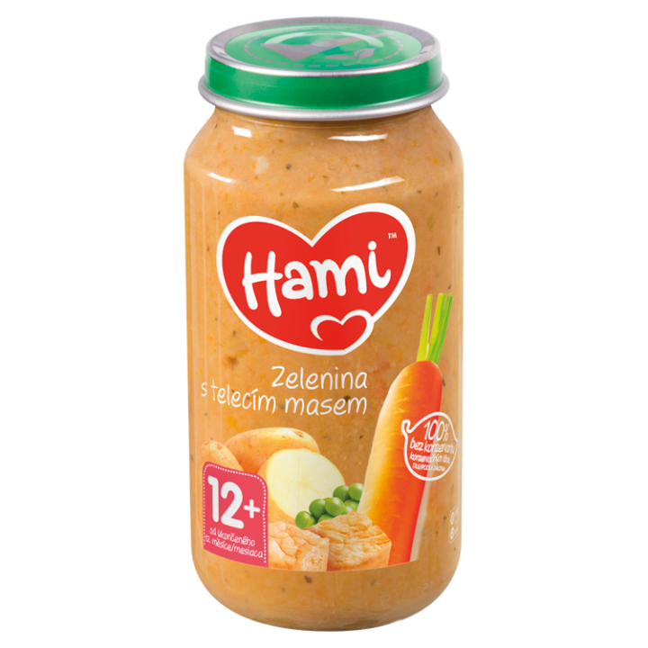 E-shop Hami Zelenina s telecím masem masozeleninový příkrm od ukončeného 12. měsíce 250g