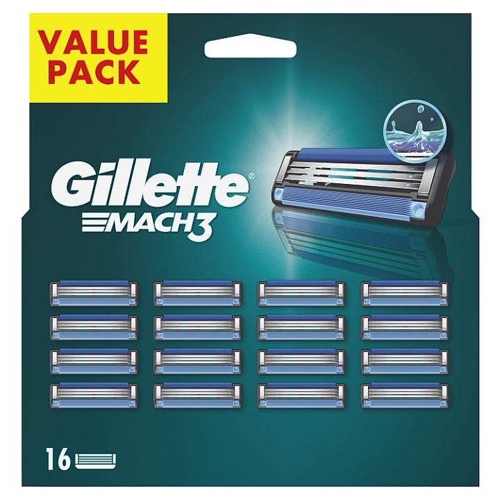 E-shop Gillette Mach3 Náhradní Holicí Hlavice Pro Muže, 16 Náhradních Holicích Hlavic