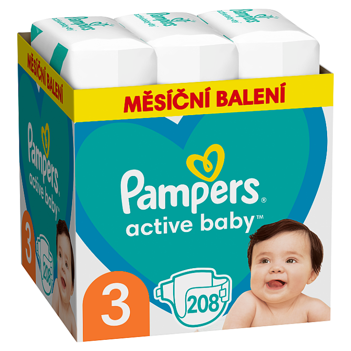 E-shop Pampers Active Baby 3, 208 Plenky, 6kg - 10kg