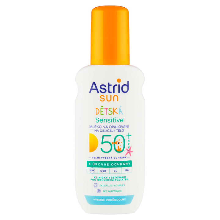 E-shop Astrid Sun Sensitive dětské mléko na opalování ve spreji SPF 50+ 150ml