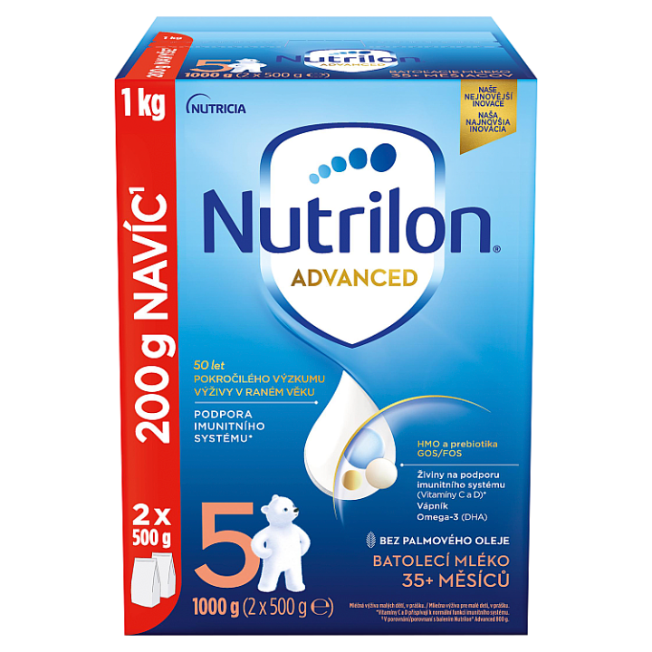 Nutrilon 5 Advanced batolecí mléko 35+ měsíců 3 x 1000g