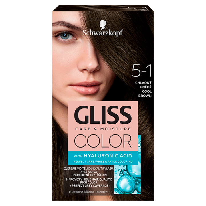 E-shop Schwarzkopf Gliss Color barva na vlasy Chladný Hnědý 5-1