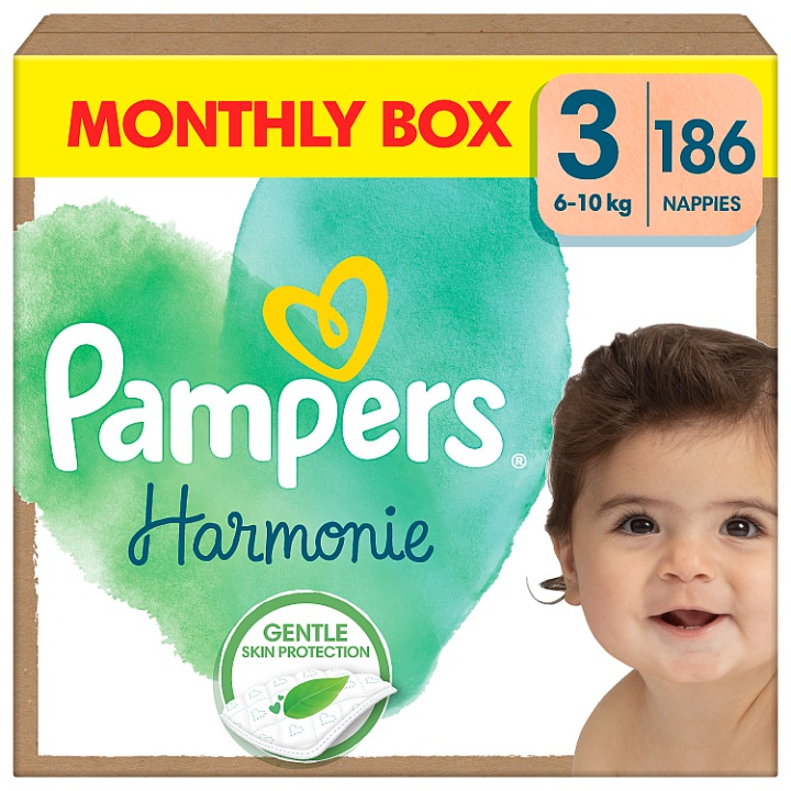 E-shop Pampers Harmonie Baby Dětské Plenky Velikost 3, 186 Plenek, 6kg-10kg