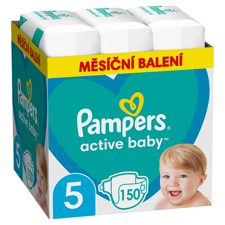 Pampers Active Baby 5, 150 Plenky, 11kg - 16kg