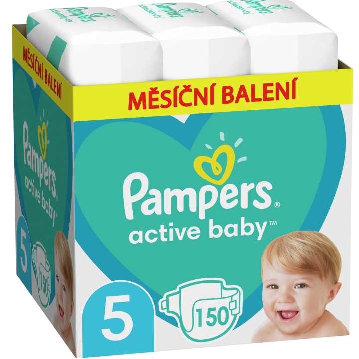 Pampers Active Baby 5, 150 Plenky, 11kg - 16kg