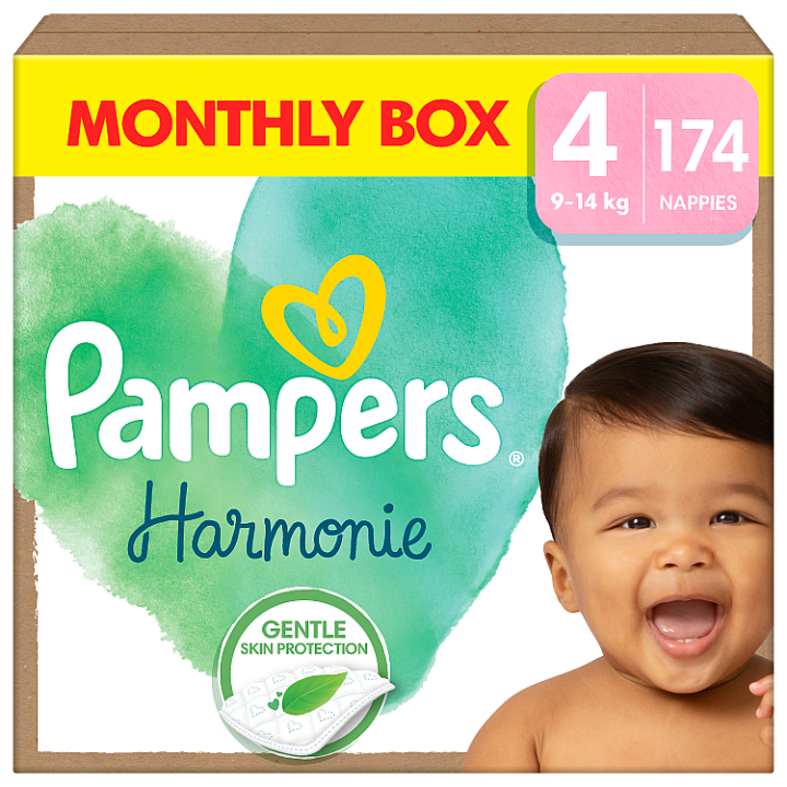 E-shop Pampers Harmonie Baby Dětské Plenky Velikost 4, 174 Plenek, 9kg-14kg