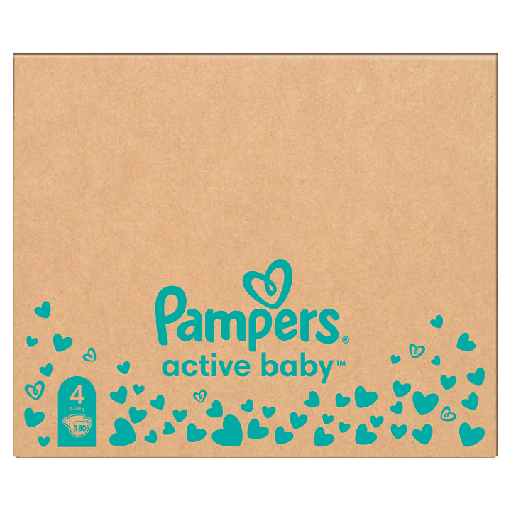 PAMPERS Active Baby 4 velikost 9-14kg 180 kusů