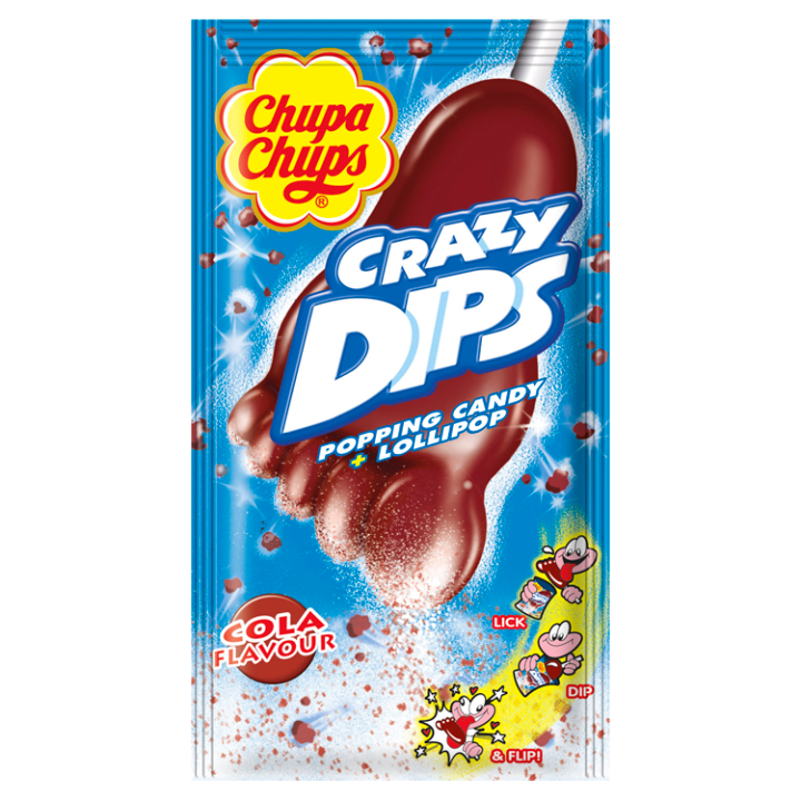 E-shop Chupa Chups Crazy Dips Drops s kolovou příchutí s praskajicím práškem 14g