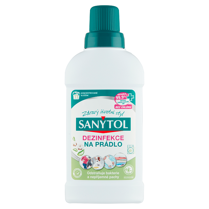 E-shop Sanytol Dezinfekce na prádlo s vůní aloe vera & květů bavlny 11 praní 500ml