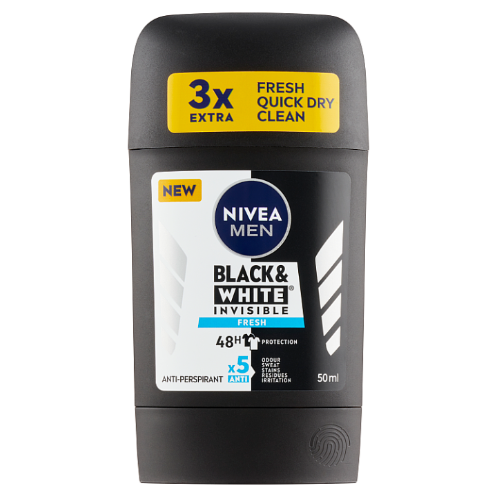 E-shop Nivea Men Black & White Invisible Fresh Tuhý antiperspirant 50ml