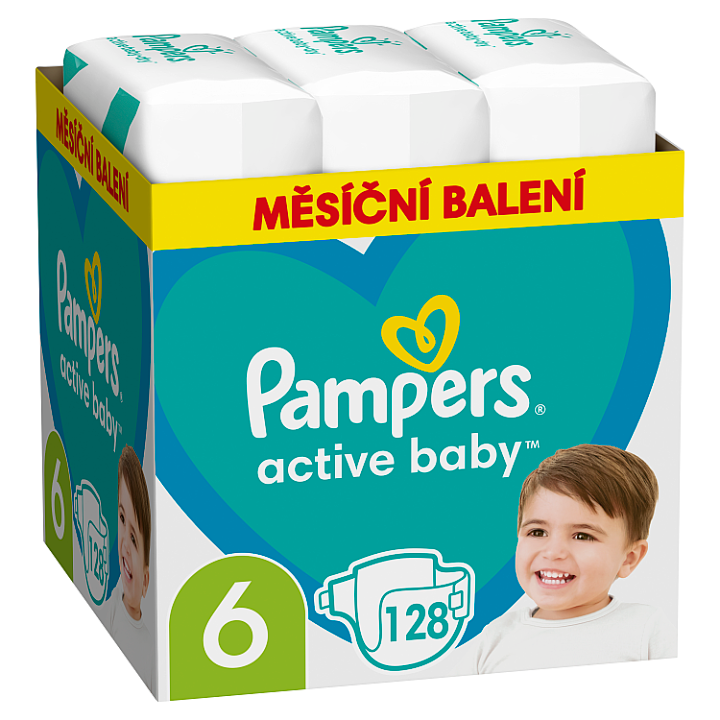 Pampers Active Baby 6 13 kg-18 kg 128 ks