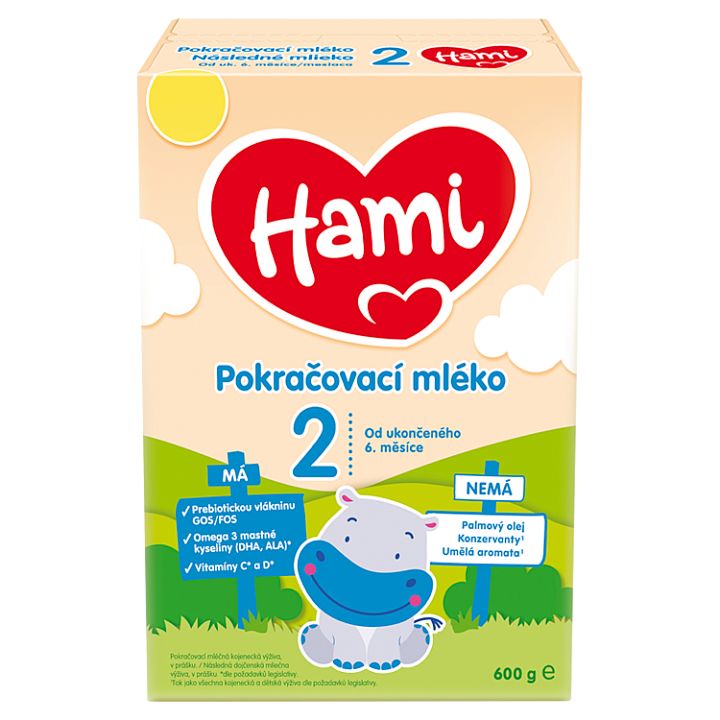E-shop Hami 2 pokračovací mléko od uk. 6. měsíce 600g