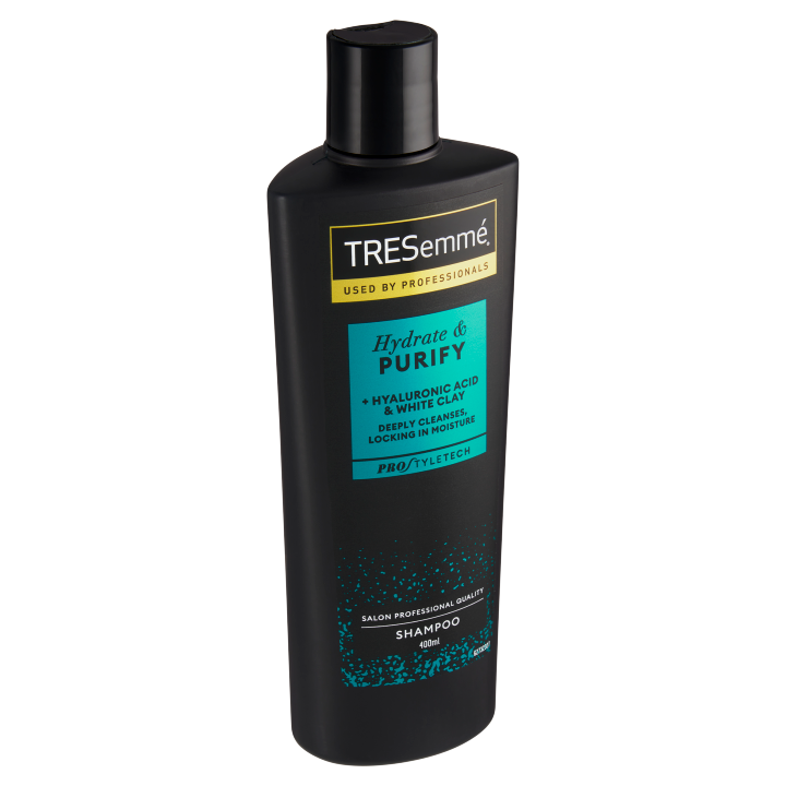 E-shop TRESemmé Hydrate & Purify s bílým jílem a kyselinou hyaluronovou šampon na mastné vlasy 400ml