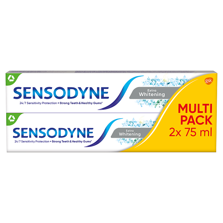 E-shop Sensodyne Extra Whitening zubní pasta s fluoridem 2 x 75ml