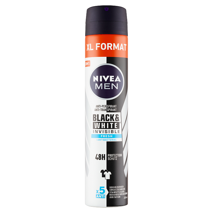 E-shop Nivea Men Black & White Invisible Fresh Sprej antiperspirant 200ml