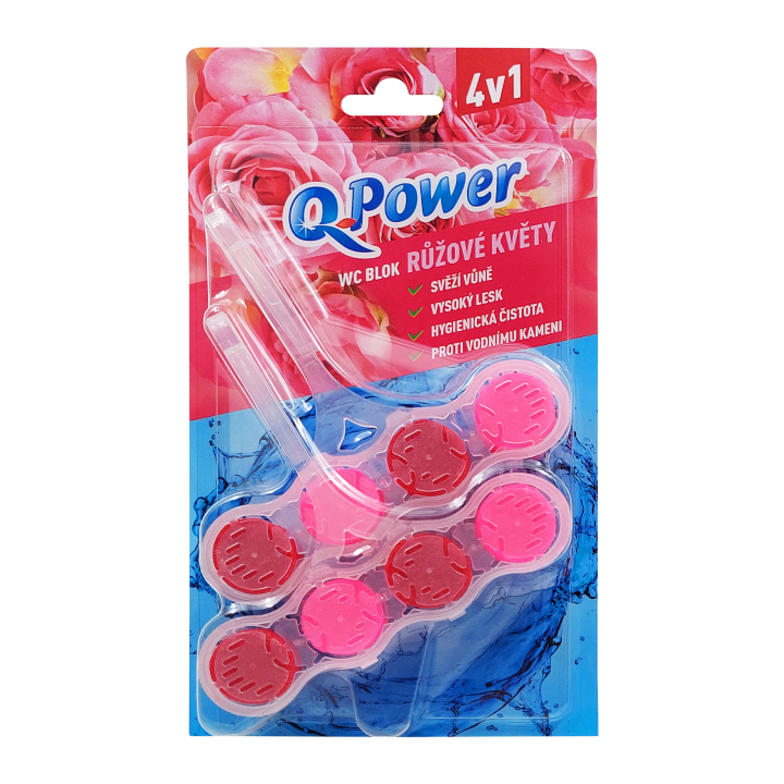 E-shop Q-Power Tuhý WC závěs Růžové květy 2ks