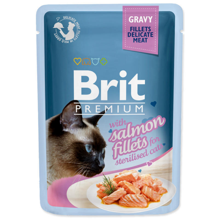 E-shop Brit Premium kapsičky pro sterilované kočky losos 85g
