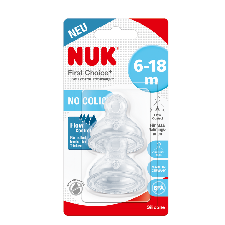 NUK First Choice + Flow Control savička na láhev 6-18 m 2 ks