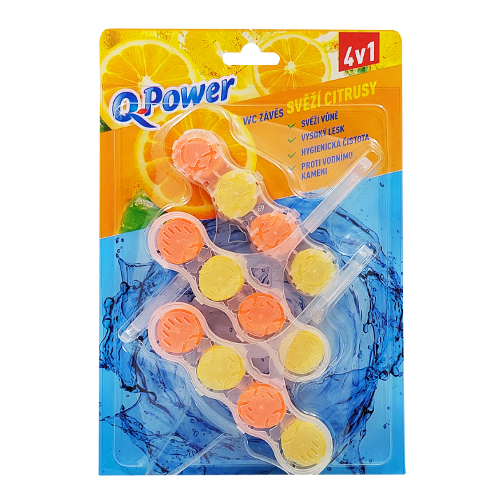 Q-Power WC blok Svieži citrus 3 ks