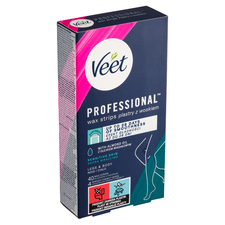 E-shop Veet Professional Voskové pásky na nohy a tělo pro citlivou pokožku 40 ks