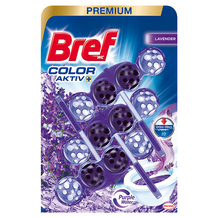 E-shop Bref Color Aktiv Lavender tuhý WC blok 3 x 50g
