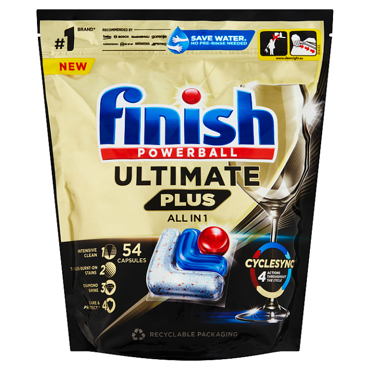 E-shop Finish Powerball Ultimate Plus All in 1 kapsle do myčky nádobí 54 ks 658,8g