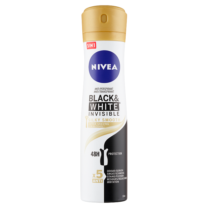 E-shop Nivea Black & White Invisible Silky Smooth Sprej antiperspirant 150ml