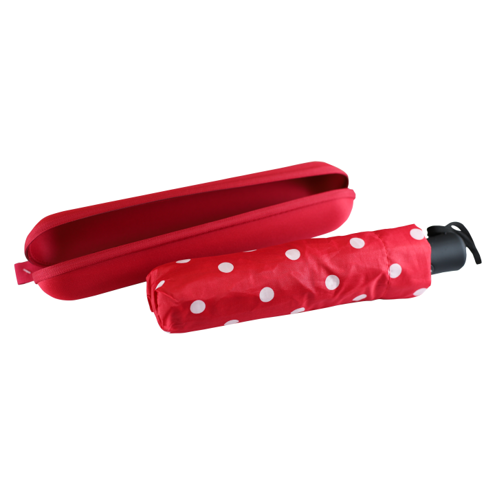 E-shop Q Home Skládací automatický mini deštník, červený