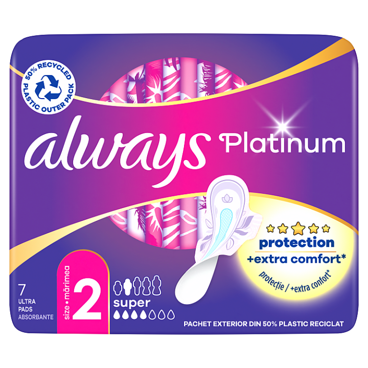 E-shop Always Platinum Super Hygienické Vložky S Křidélky 7 ks