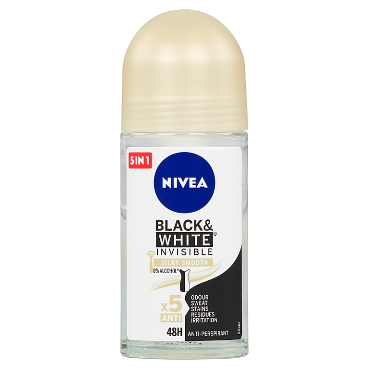 E-shop Nivea Black & White Invisible Silky Smooth Kuličkový antiperspirant 50ml