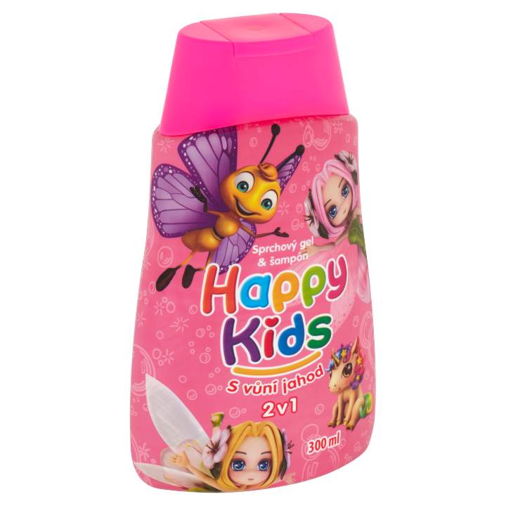 E-shop Happy Kids Sprchový gel a šampon s vůní jahod 2v1 300ml