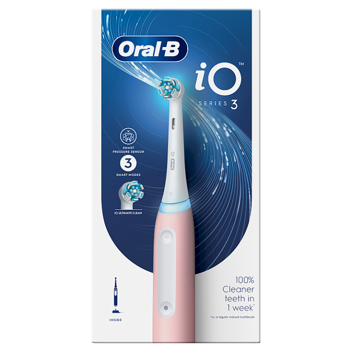 E-shop Oral-B iO 3 Pink, Elektrický Zubní Kartáček, Design Braun