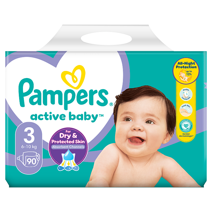 E-shop Pampers Active Baby 3, 90 Plenky, 6kg-10kg