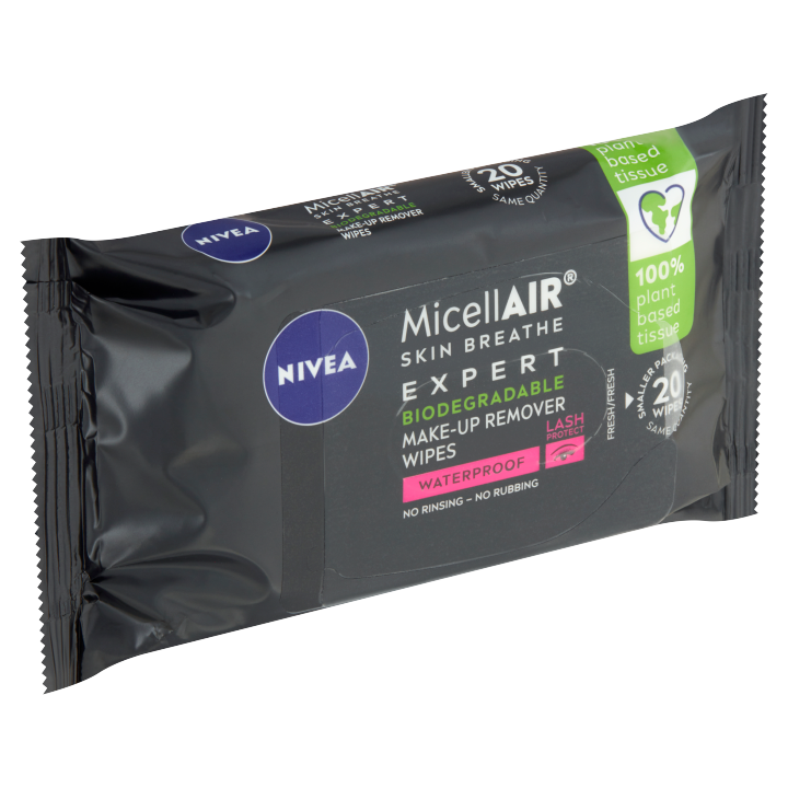 Nivea MicellAir Expert Biodegradable Expertní odličovací micelární ubrousky 20 ks