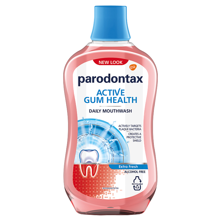 E-shop Parodontax Active Gum Health Extra Fresh ústní voda pro zdravé dásně a svěží dech 500ml